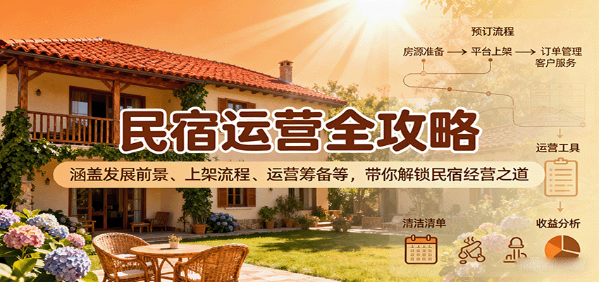 民宿运营全攻略：涵盖发展前景、上架流程、运营筹备等，带你解锁民宿经营之道-网创吧