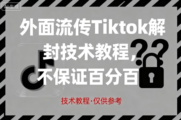 外面流传Tiktok解封技术教程，不保证百分百，具体自测-网创吧