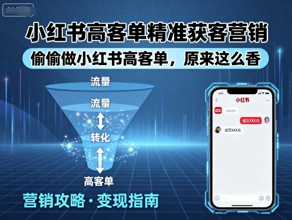 小红书高客单精准获客营销，偷偷做小红书高客单，原来这么香-网创吧