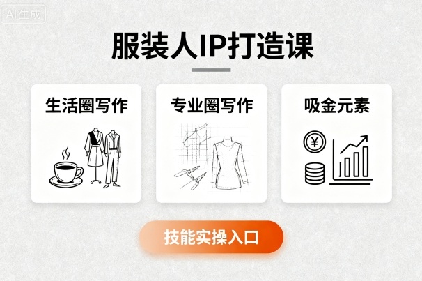 服装人IP打造课，文案创富+生活圈写作+专业圈写作+服装人专属+吸金元素+技能实操-网创吧