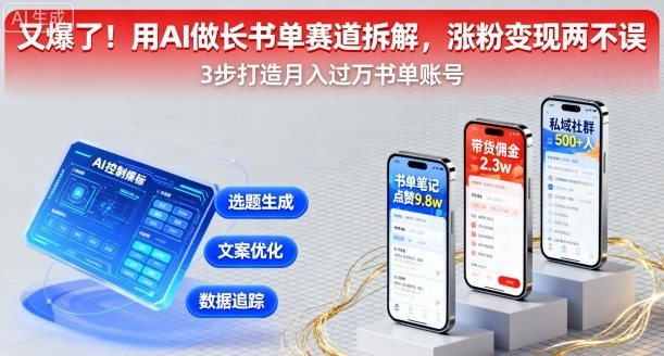 又爆了！用AI做长书单赛道拆解，涨粉变现两不误-网创吧