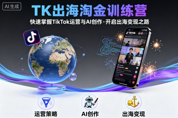 TK出海淘金训练营，助你快速掌握TikTok运营与AI创作，开启出海变现之路-网创吧