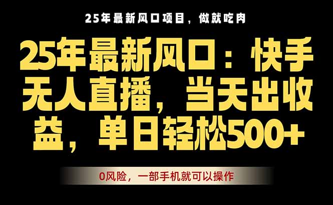 25年最新无人直播玩法，当天秒出单，一部手机就可操作-网创吧