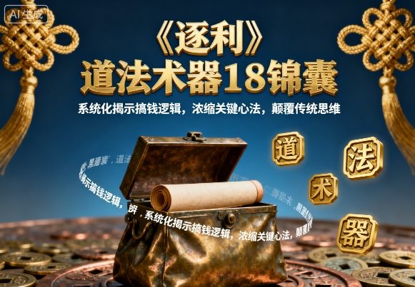 《逐利》道法术器18锦囊，系统化揭示搞钱逻辑，浓缩关键心法，颠覆传统思维-网创吧