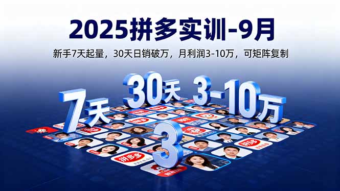 2025拼多多实训-9月：新手7天起量,30天日销破万,月利润3-10万,可矩阵复制-网创吧