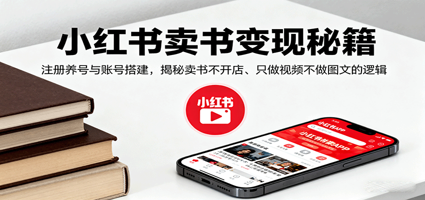 小红书卖书变现秘籍，注册养号与账号搭建，揭秘卖书不开店、只做视频不做图文的逻辑-网创吧