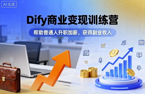 Dify商业变现训练营，帮助普通人升职加薪，获得副业收入-网创吧