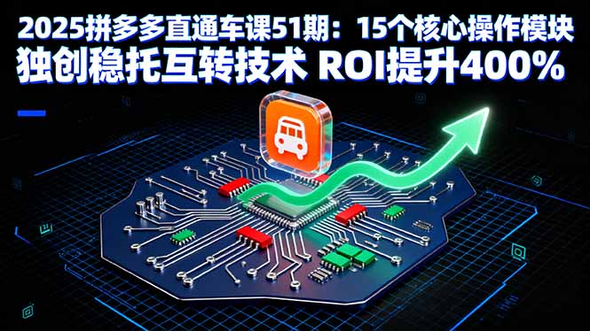 2025拼多多直通车课51期：15个核心操作模块 独创稳托互转技术 ROI提升400%-网创吧