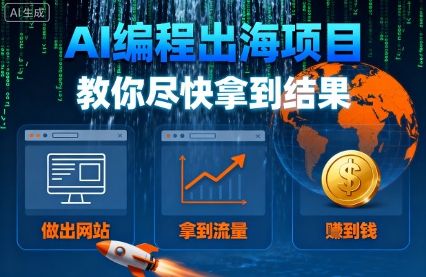 AI编程出海项目，教你尽快拿到结果-做出网站、拿到流量、賺到钱-网创吧