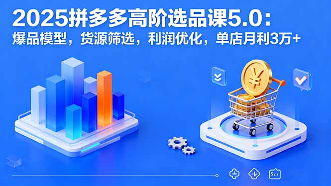 2025拼多多高阶选品课5.0：爆品模型，货源筛选，利润优化，单店月利3万+-网创吧