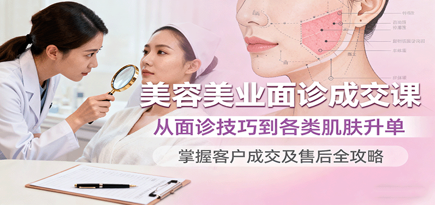 美容美业面诊成交课，从面诊技巧到各类肌肤升单，掌握客户成交及售后全攻略-网创吧