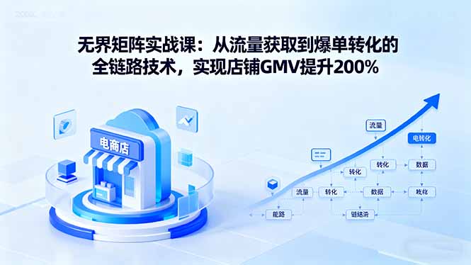 无界矩阵实战课:从流量获取到爆单转化的全链路技术,实现店铺GMV提升200%-网创吧