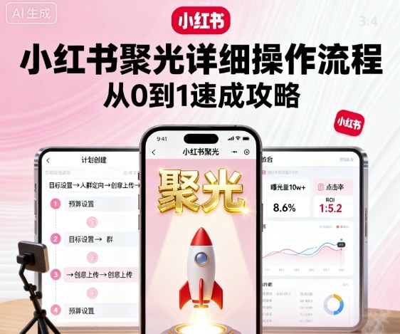 小红书聚光详细操作流程,小红书聚光从0到1速成攻略-网创吧