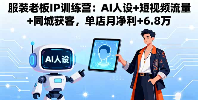 服装老板IP训练营：AI人设+短视频流量+同城获客，单店月净利+6.8万-网创吧