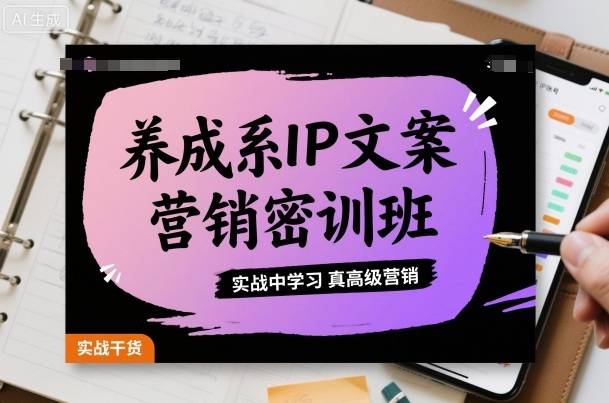 养成系IP文案营销密训班,实战中学习真高级营销-网创吧