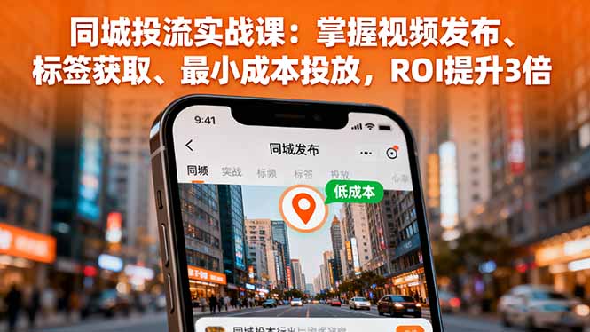 同城投流实战课：掌握视频发布、标签获取、最小成本投放，ROI提升3倍-网创吧
