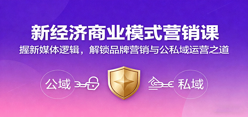 新经济商业模式营销课，握新媒体逻辑，解锁品牌营销与公私域运营之道-网创吧