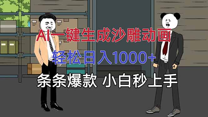 AI一键生成沙雕动画，轻松日入1000+，条条爆款，小白秒上手-网创吧