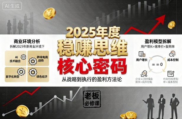 2025年度稳賺思维老板创业营，拆解2025年新商业环境下，企业实现持续盈利的核心密码-网创吧