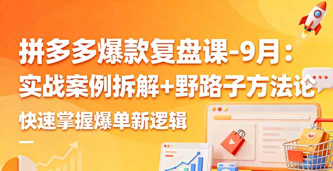 拼多多爆款复盘课-9月：实战案例拆解+野路子方法论，快速掌握爆单新逻辑-网创吧