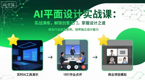 AI平面设计实战课，实战演练，解锁创意之门，掌握设计之道-网创吧