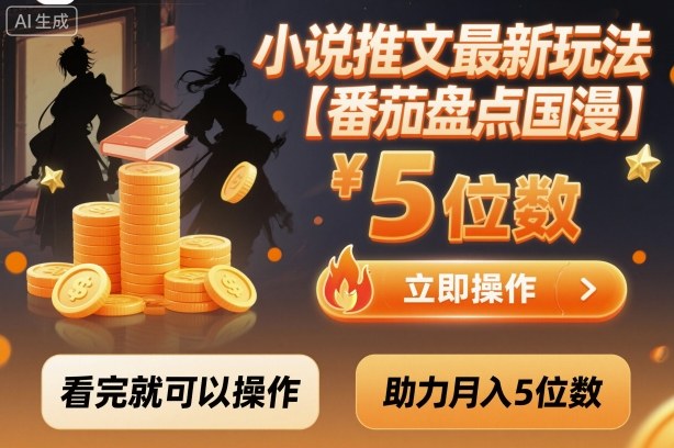 小说推文最新玩法，助力月入5位数【番茄盘点国漫】玩法，看完就可以操作-网创吧