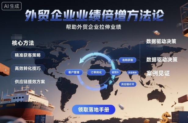 外贸企业业绩倍增方法论，帮助外贸企业拉伸业绩-网创吧