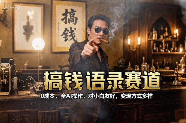 搞钱语录赛道,0成本,全AI操作,对小白友好,变现方式多样-网创吧