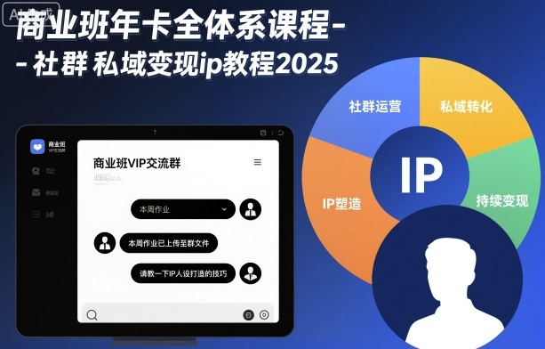 商业班年卡全体系课程-社群私域变现ip教程2025-网创吧