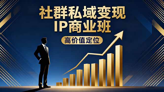 社群私域变现IP商业班，高价值定位,精准引流,私聊成交，实践年盈利破百万-网创吧