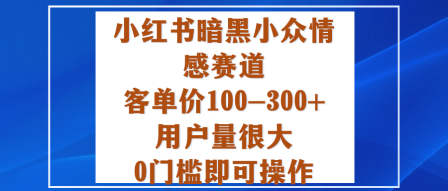 小红书暗黑小众情感赛道,客单价100-300+用户量很大,0门槛即可操作-网创吧