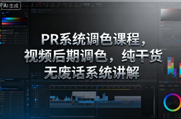 PR系统调色课程，视频后期调色，纯干货无废话系统讲解-网创吧