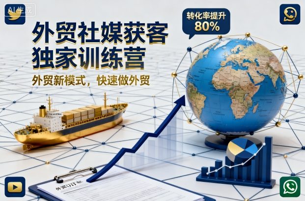 外贸社媒获客独家训练营，外贸新模式，快速做外贸-网创吧