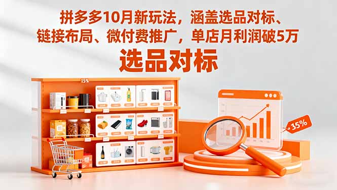 拼多多10月新玩法,涵盖选品对标、链接布局、微付费推广,单店月利润破5万-网创吧