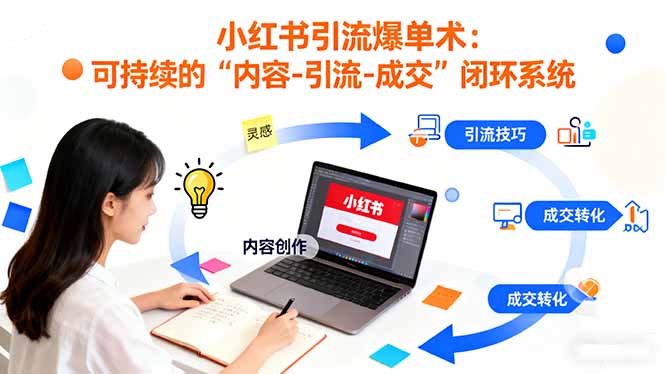 小红书引流爆单术：构建一套低成本 可持续的“内容-引流-成交”闭环系统-网创吧
