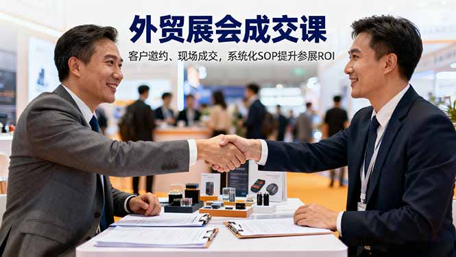 外贸展会成交课，含目标制定、客户邀约、现场成交，系统化SOP提升参展ROI-网创吧