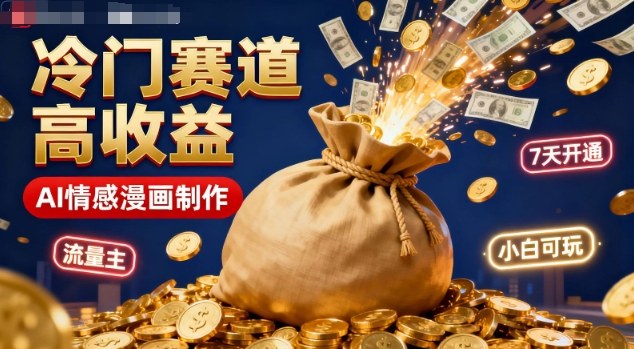 公众号冷门赛道,用AI做情感漫画,7天开通流量主,操作简单,小白可玩-网创吧