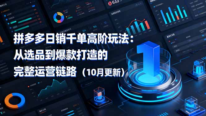拼多多日销千单高阶玩法：从选品到爆款打造的完整运营链路(10月更新-网创吧