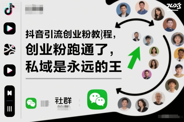 抖音引流创业粉教程,创业粉终于跑通了,私域是永远的王-网创吧