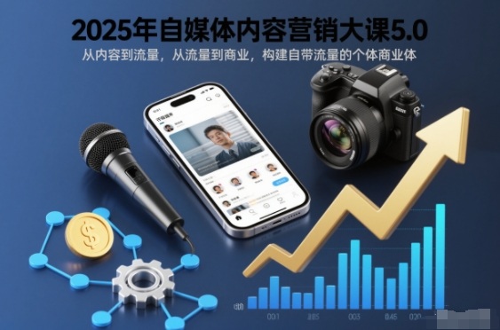 2025年自媒体内容营销大课5.0,从内容到流量,从流量到商业,构建自带流量的个体商业体-网创吧