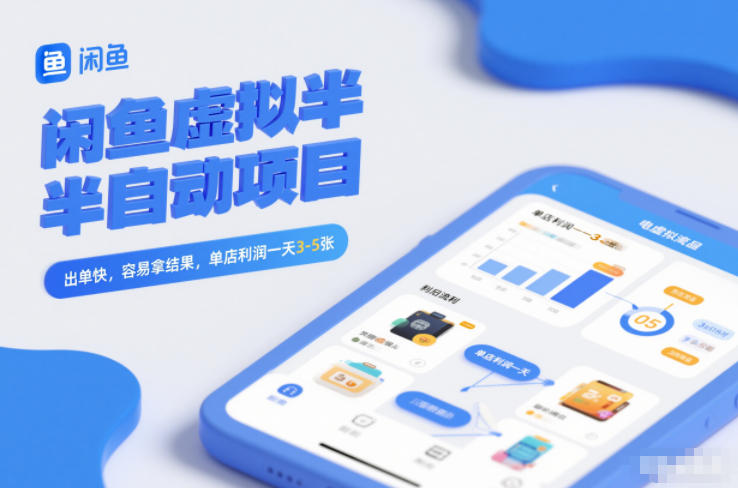 闲鱼虚拟半自动项目,出单快,容易拿结果,单店利润一天3-5张-网创吧